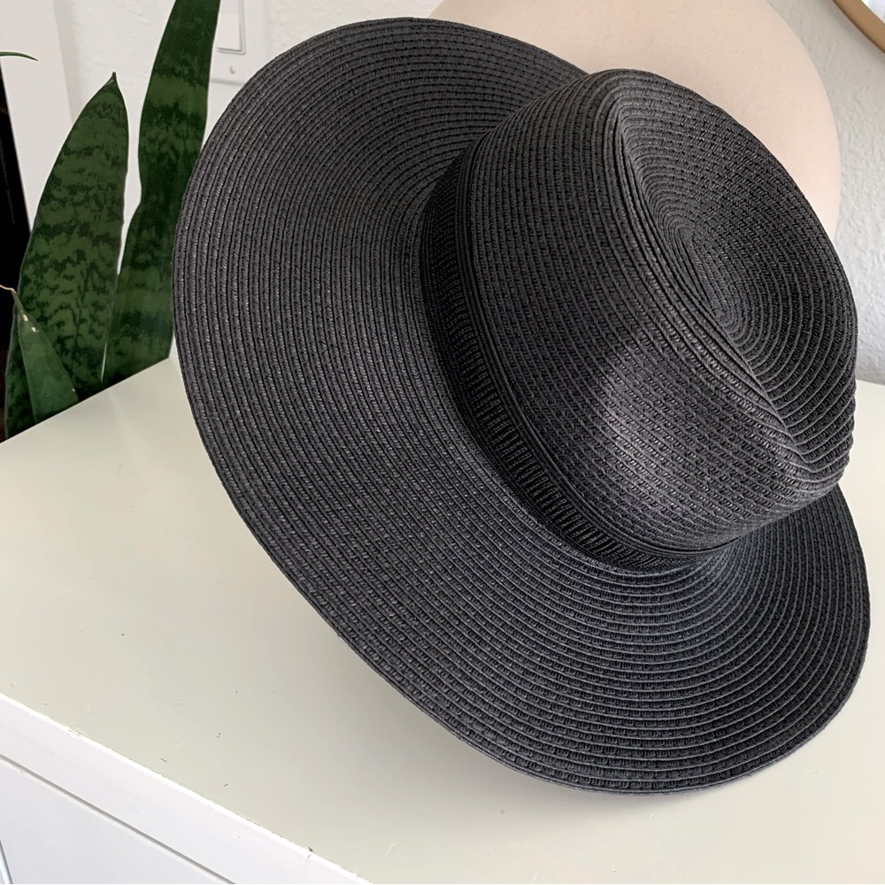 Madewell Black Straw Packable Mesa Hat NWT!